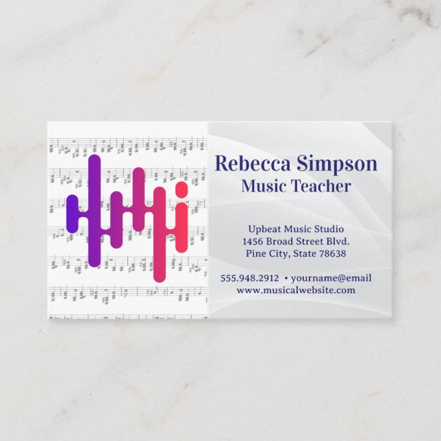 Carte De Visite Creative Music Logo | Note Sheet (Devant)