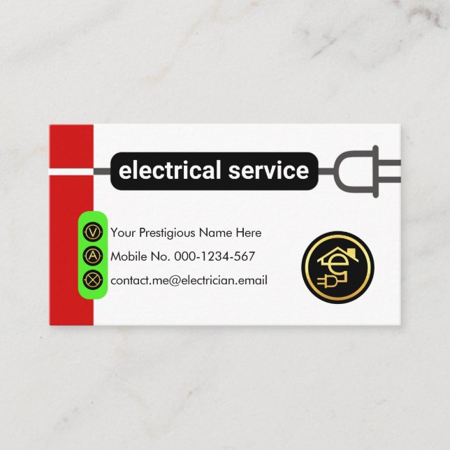 Carte De Visite Creative Power Plug Line Circuit Electricity (Devant)