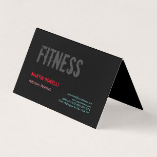 Carte De Visite Créative Retro Black Grey Dynamic Personal Trainer