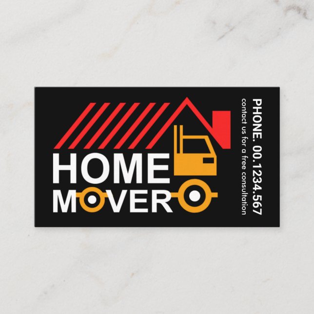 Carte De Visite Creative Rooftop Home Mover Camion (Devant)