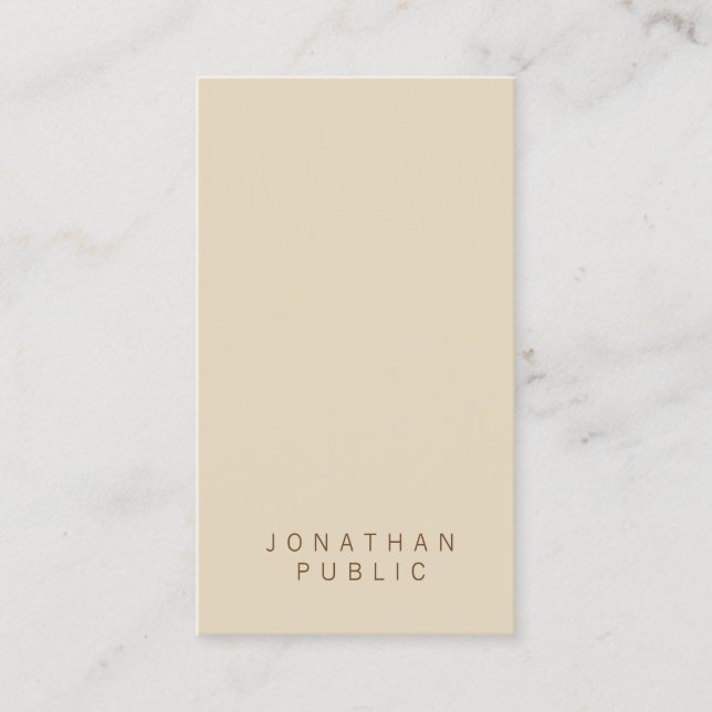 Carte De Visite Créative Simple Moderne Elégant Beige Cool Modèle (Devant)