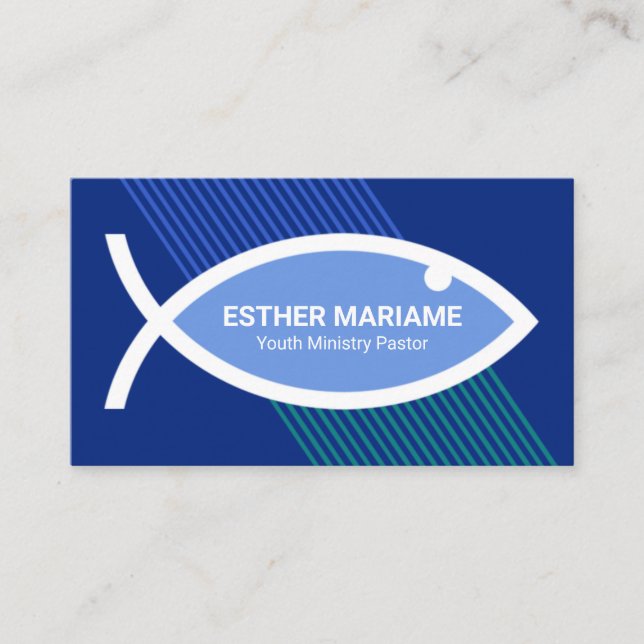 Carte De Visite Créative Stylish Christian Ichthus Fish Ministry (Devant)