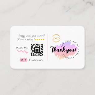 Carte De Visite CreativeSocial Media personnalisé Code QR Logo Mer