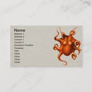 Carte De Visite Créature du monstre de la mer d'Octopus Cephalapod