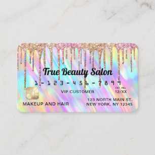 Carte De Visite Crédit Chic Unicorn Holographique Parties scintill