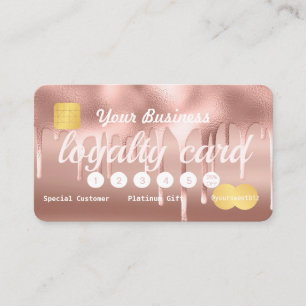 Carte De Visite Crédit de fidélité Rose Gold Paint Drialty