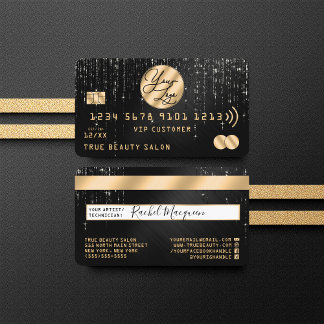 Carte De Visite Crédit de logo Gold Black Parties scintillant Driv