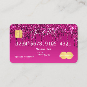 Carte De Visite Crédit pour Parties scintillant rose pourpre