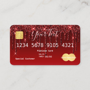 Carte De Visite Crédit pour Parties scintillant rouge de Bourgogne