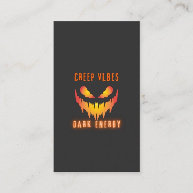 Carte De Visite Creep Vibes Dark Energy _ Trendy Horror Streetwear (Devant)