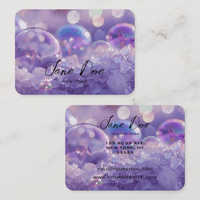 Carte De Visite Créez vos propres bulles violettes personnalisées (Devant / Derrière)
