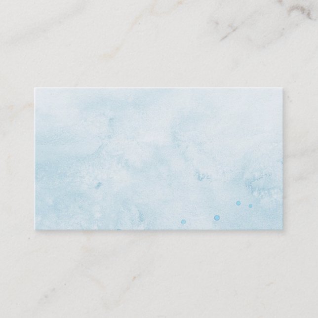 carte de visite/Créez votre propre aquarelle bleue (Devant)