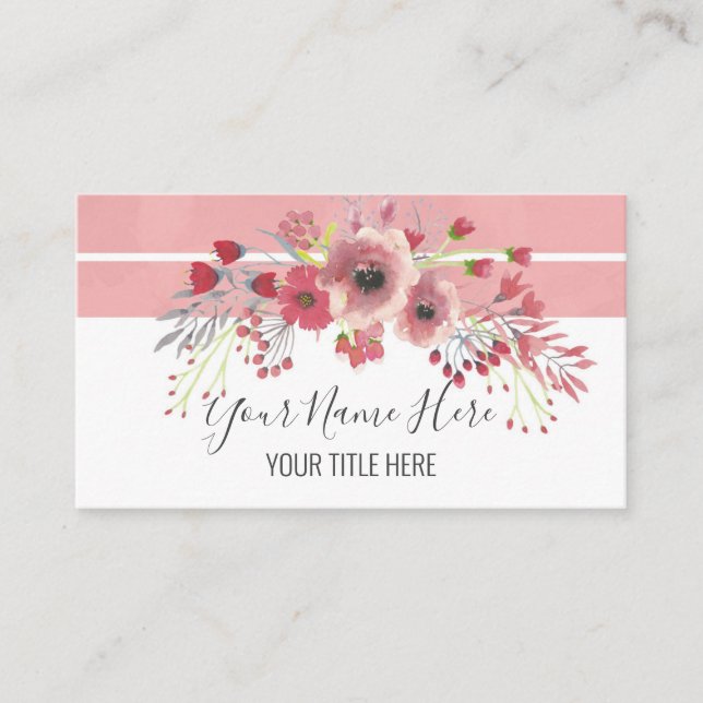 Carte De Visite Créez votre propre bouquet floral rose (Devant)