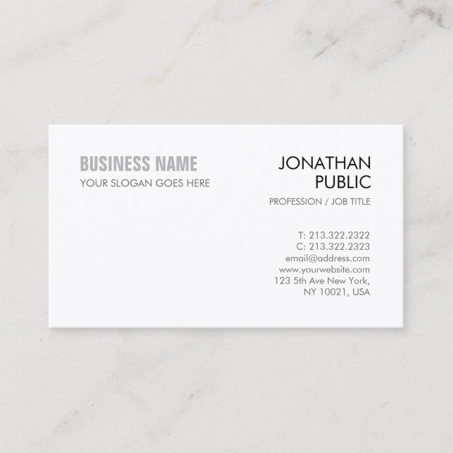 Carte De Visite Créez votre propre d'entreprise élégant de (Devant)