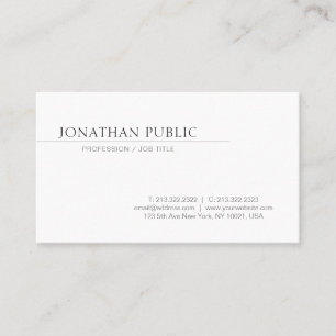 Carte De Visite Créez votre propre design simple et élégant blanc