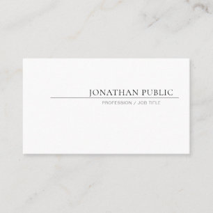 Carte De Visite Créez votre propre design simple et élégant blanc