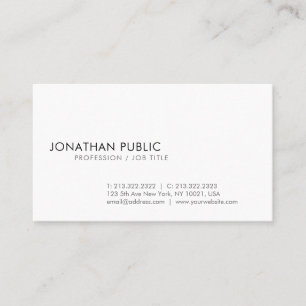 Carte De Visite Créez votre propre Minimalistic blanc élégant