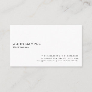 Carte De Visite Créez votre propre Minimalistic blanc élégant