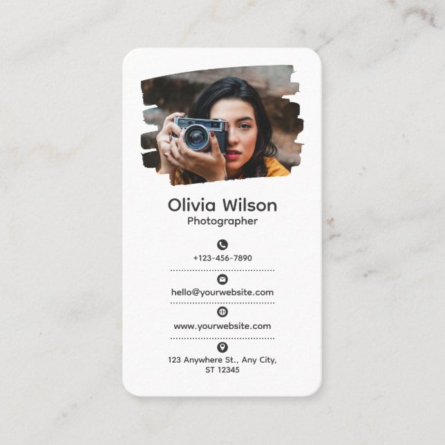 Carte De Visite Créez votre propre photographe de style minimalist (Devant)