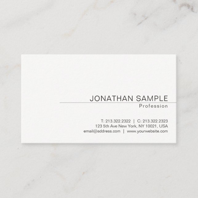 Carte De Visite Créez votre propre plaine simple élégante moderne (Devant)