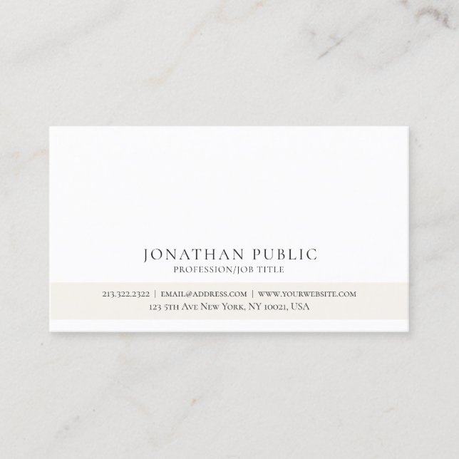 Carte De Visite Créez votre propre professionnel classique propre  (Devant)