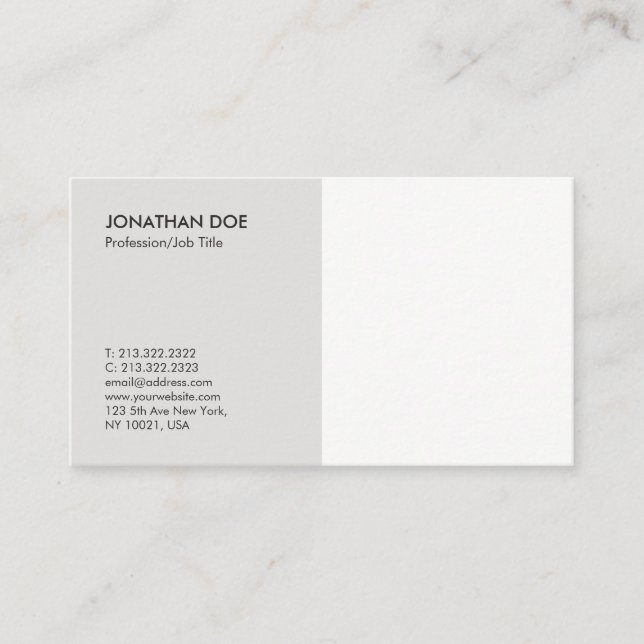 Carte De Visite Créez votre propre professionnel en gris clair (Devant)