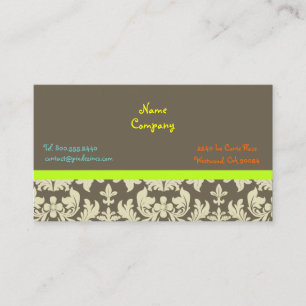 Carte De Visite Crème baroque damassé/DO-IT-YOURSELF couleur/arriè