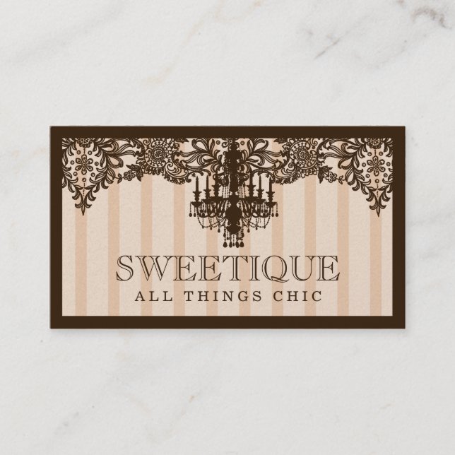 Carte De Visite Crème Brown de 311 Sweetique et lustre de café (Devant)