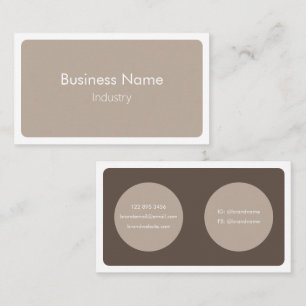 Carte De Visite Crème Brown moderne minimaliste horizontale