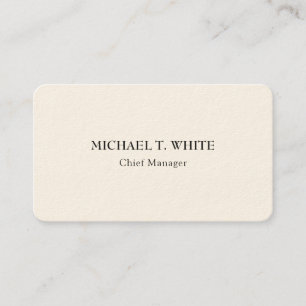 Carte De Visite Crème classique minimaliste professionnel élégant