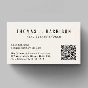 Carte De Visite Crème de code QR professionnel