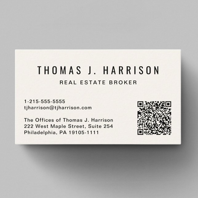 Carte De Visite Crème de code QR professionnel (Capture attention, make connections, and leave a lasting impression with our modern QR business card)