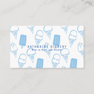 Carte De Visite Crème de glace peinte à la main Motif maman bleue