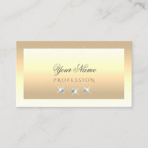 Carte De Visite Crème De Luxe Ombre Beige Sparkle Diamonds Moderne
