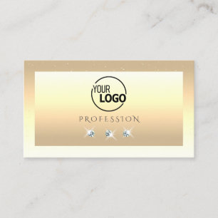 Carte De Visite Crème De Luxe Ombre De Beige Sparkle Diamonds Ajou