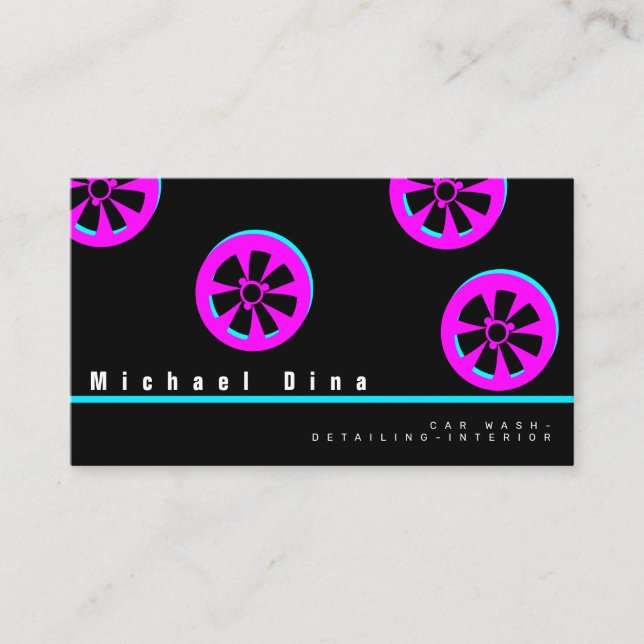 Carte De Visite Crème de voiture Neon rose noir (Devant)