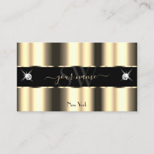 Carte De Visite Crème Dorée Noir Parkle Bijoux Initiales