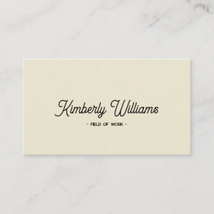 Carte De Visite Crème Élégant minimaliste - Nom personnalisé et