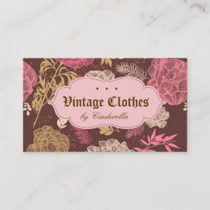 Carte De Visite Crème florale vintage de brun de rose de vêtements