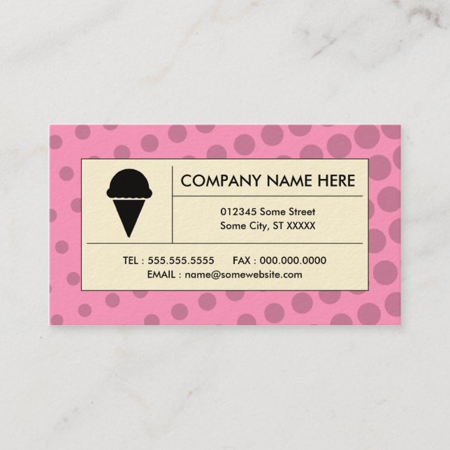 Carte De Visite crème glacée tramée (Devant)