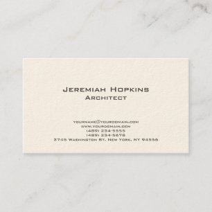 Carte De Visite Crème minimaliste de l'entreprise d'architecte de 
