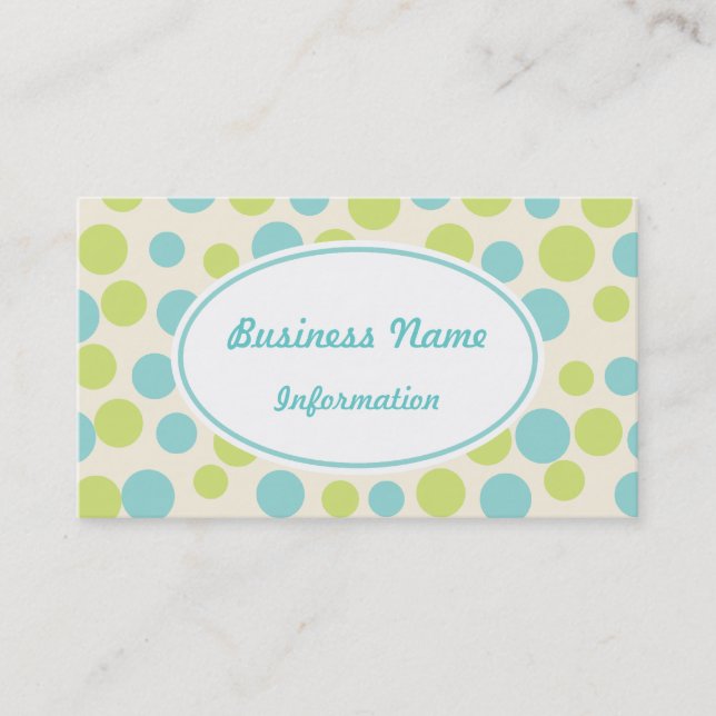 Carte de visite crème turquoise (Devant)