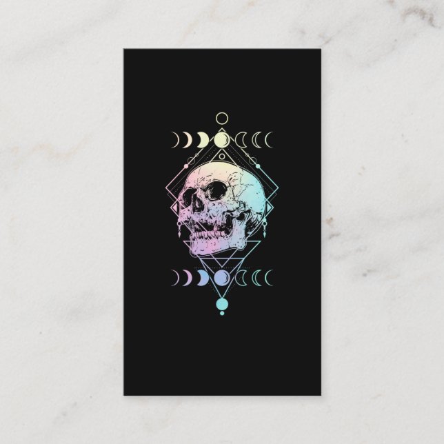 Carte De Visite Crescent Moon Crâne Occulte Cuisine Pastel Goth (Devant)