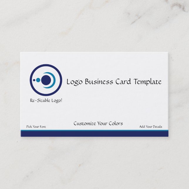 Carte De Visite Crescent Moon Planets Blue Logo (Devant)