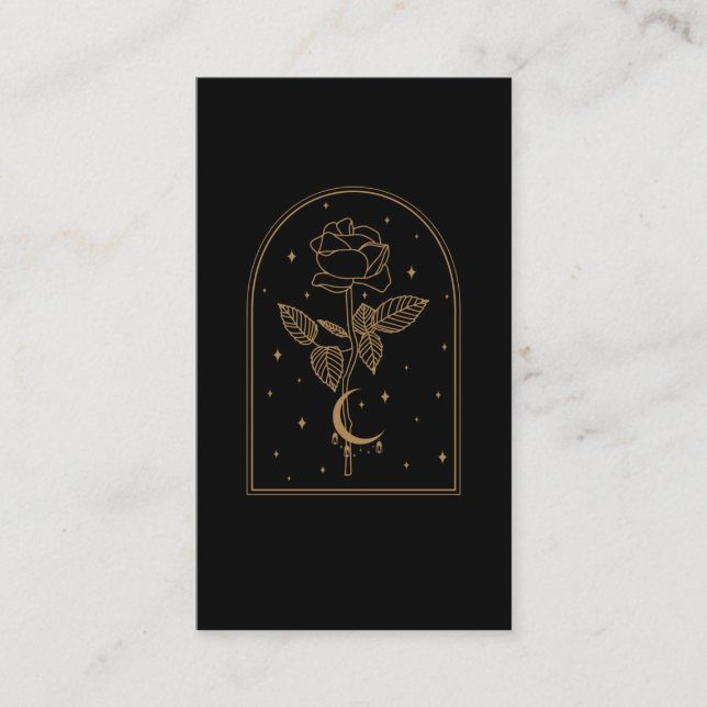 Carte De Visite Crescent Moon Rose Occult Witchcraft Wicca (Devant)
