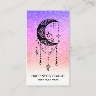 Carte De Visite *~* Crescent Moon Talisman Shaman Luna Parties sci