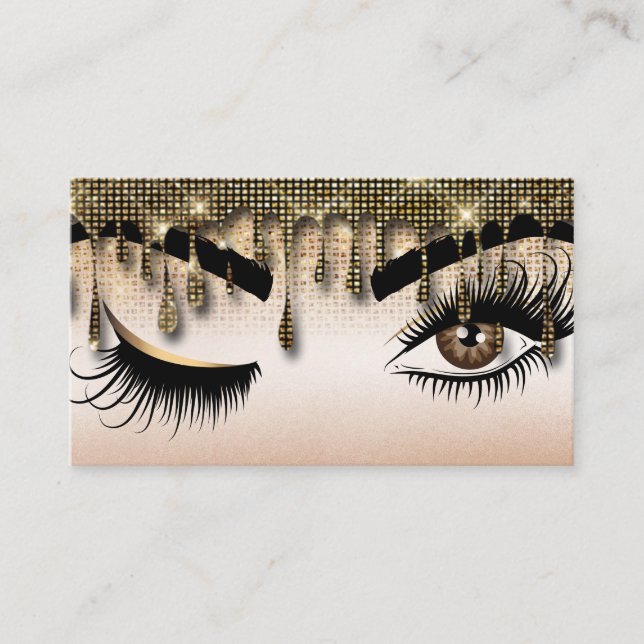 Carte De Visite Creuse d'or peintre de maquillage Wink Eye Lashes (Devant)