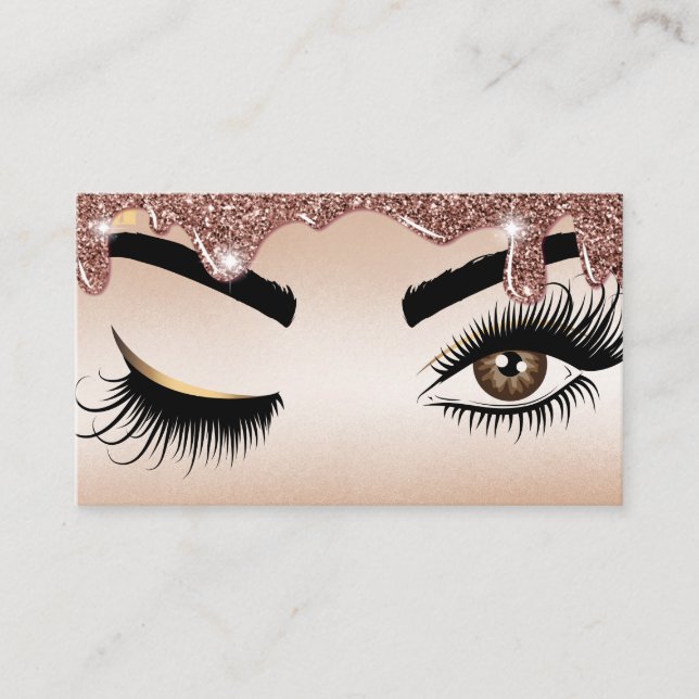Carte De Visite Creuse d'or peintre de maquillage Wink Eye Lashes (Devant)