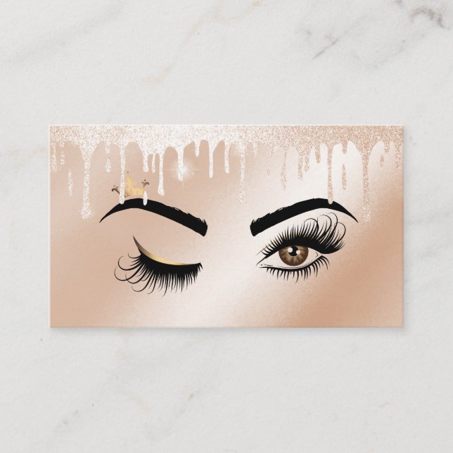 Carte De Visite Creuse d'or peintre de maquillage Wink Eye Lashes (Devant)