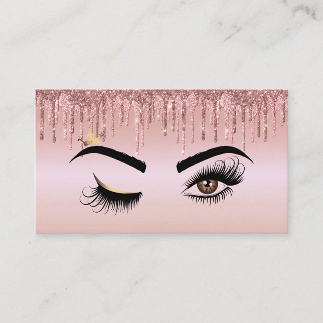 Carte De Visite Creuse d'or peintre de maquillage Wink Eye Lashes (Devant)